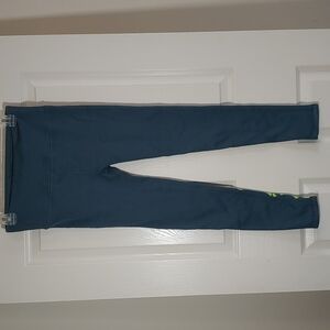 Fabletics High Waist Ribbed Leggings Blue Green Size M